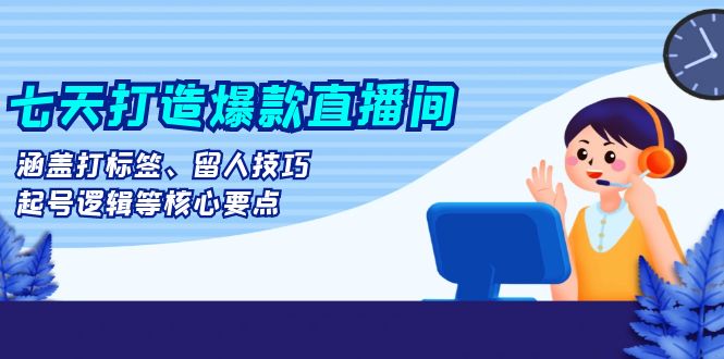 七天打造爆款直播间：涵盖打标签、留人技巧、起号逻辑等核心要点-云网创