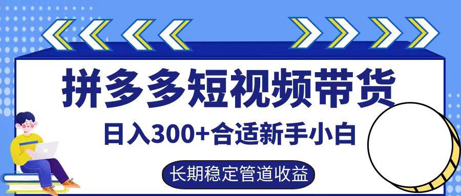 拼多多短视频带货日入300+，实操账户展示看就能学会-云网创