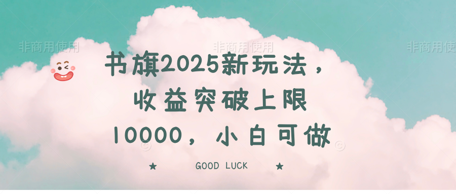 书旗2025新玩法，收益突破上限10000，小白可做-云网创