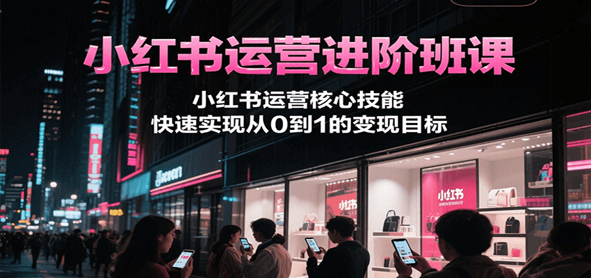 小红书运营进阶班课，小红书运营核心技能，快速实现从0到1的变现目标-云网创