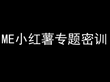 ME小红薯专题密训-小红书电商教程-云网创