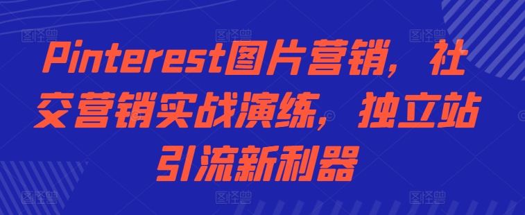 Pinterest图片营销，社交营销实战演练，独立站引流新利器-云网创