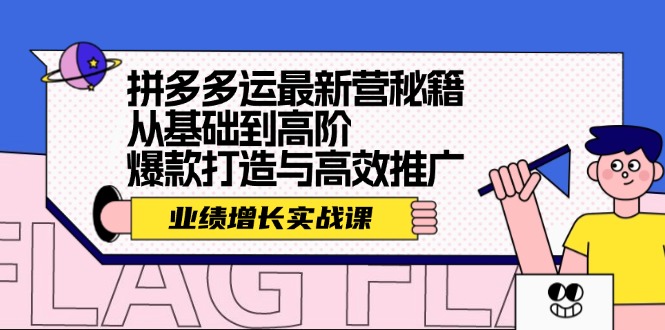 拼多多运最新营秘籍：业绩 增长实战课，从基础到高阶，爆款打造与高效推广-云网创