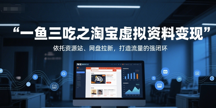 一鱼三吃之淘宝虚拟资料变现,依托资源站、网盘拉新,打造流量的强闭环