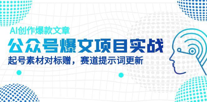 公众号爆文项目实战，AI创作爆款文章，起号素材对标赠(附赛道AI提示词-云网创