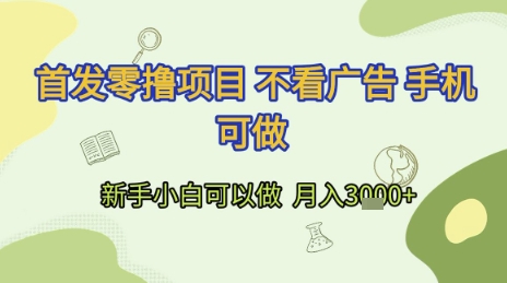 首发零撸项目 不看广告 手机可做 新手小白可以做  月入3k+【揭秘】-云网创