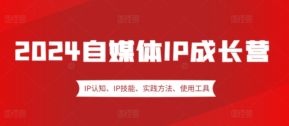 2024自媒体IP成长营，IP认知、IP技能、实践方法、使用工具、嘉宾分享等-云网创