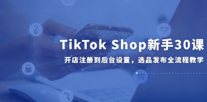 TikTok Shop新手30课，开店注册到后台设置，选品发布全流程教学-云网创