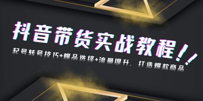 抖音带货实战教程：起号转号技巧+爆品选择+流量提升，打造爆款商品-云网创
