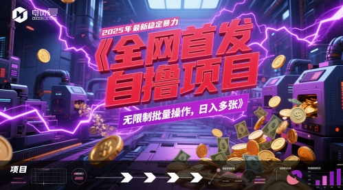 全网首发，2025年最新稳定暴力全自动自撸项目，无限制批量操作，日入多张【揭秘】-云网创