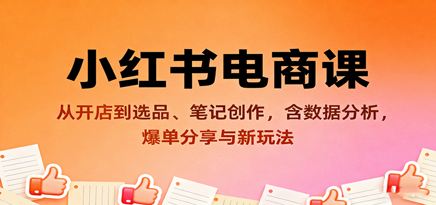 小红书电商课：从开店到选品、笔记创作，含数据分析，爆单分享与新玩法-云网创