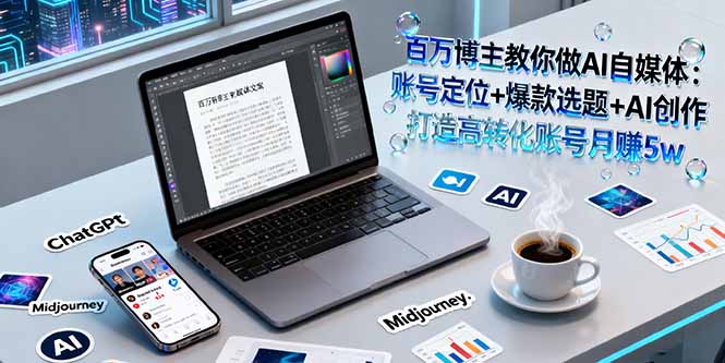 百万博主教你做AI自媒体：账号定位+爆款选题+AI创作 打造高转化账号月赚5w-云网创