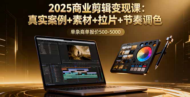 2025商业剪辑变现课：真实案例+素材+拉片+节奏调色，单条商单报价500-5000-云网创