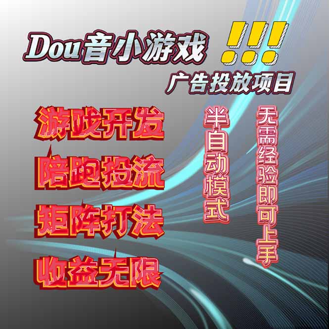 抖音小游戏广告推广项目，2025最新实测落地，单日收益300+-云网创