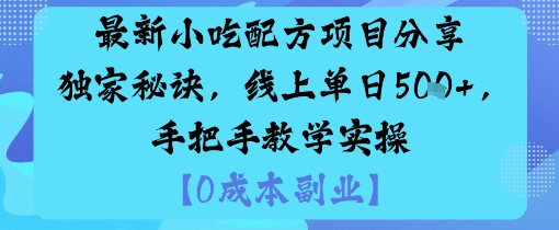 最新小吃配方项目分享独家秘诀，线上单日5张，手把手教学实操-云网创
