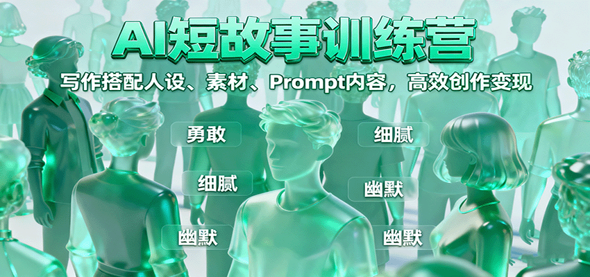 AI短故事训练营：写作搭配人设、素材、Prompt内容，高效创作变现-云网创