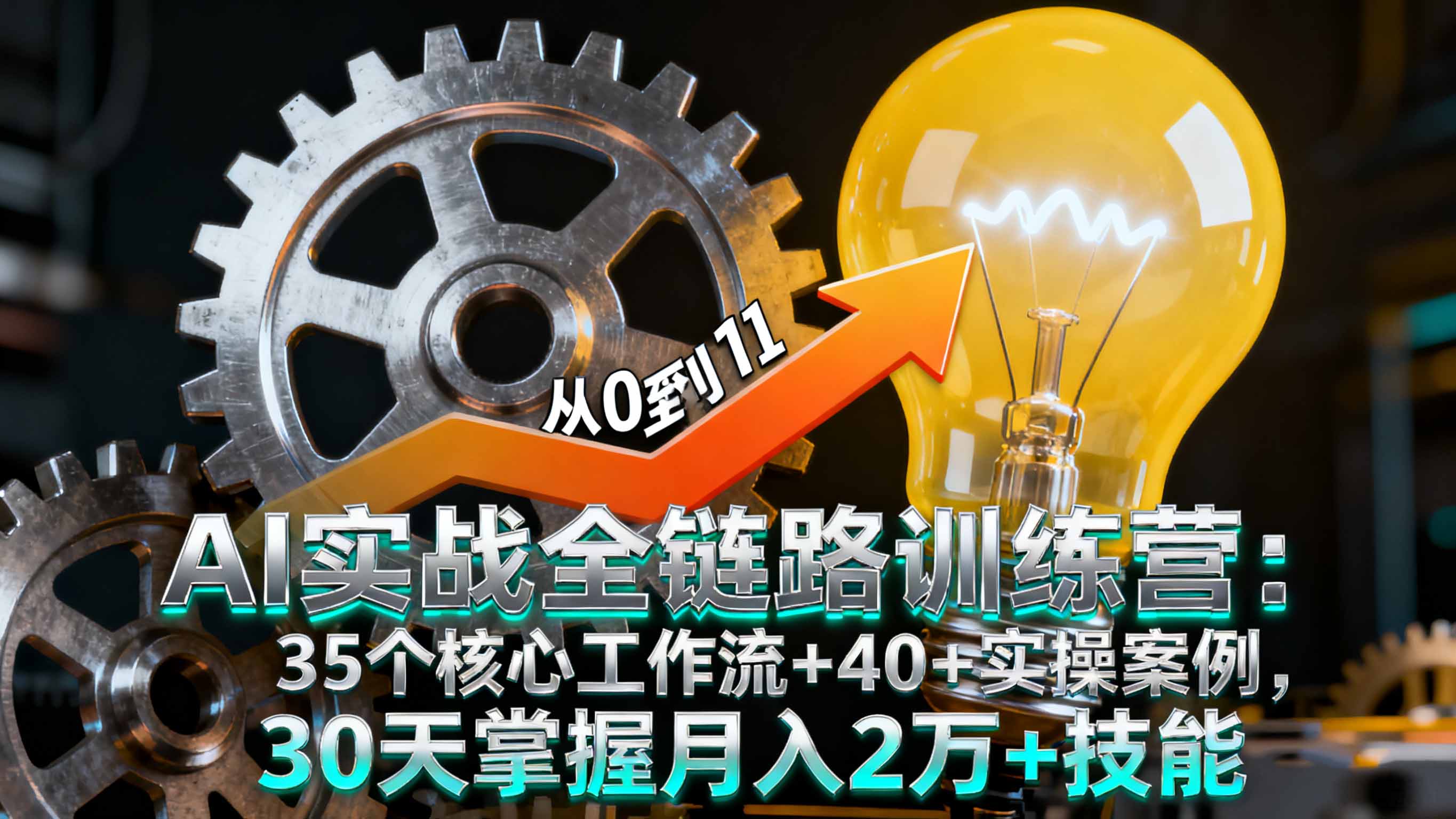 AI实战全链路训练营：35个核心工作流+40+实操案例，30天掌握月入2万+技能-云网创