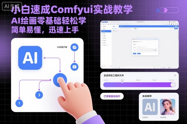 小白速成Comfyui实战教学，AI绘画零基础轻松学，简单易懂，迅速上手-云网创