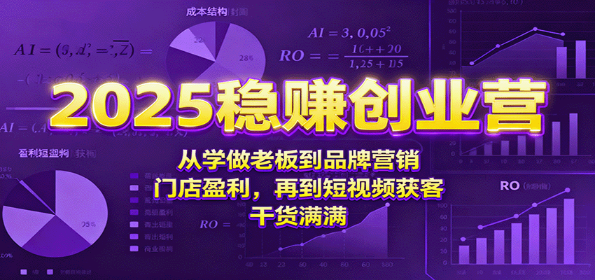 2025稳赚创业营：从学做老板到品牌营销、门店盈利，再到短视频获客，干货满满-云网创