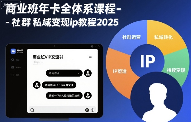 商业班年卡全体系课程-社群私域变现ip教程2025-云网创