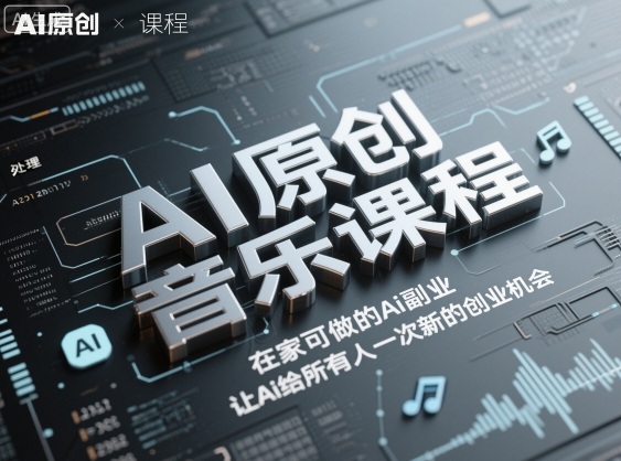 AI原创音乐课程，在家可做的Ai副业，让Ai给所有人一次新的创业机会-云网创