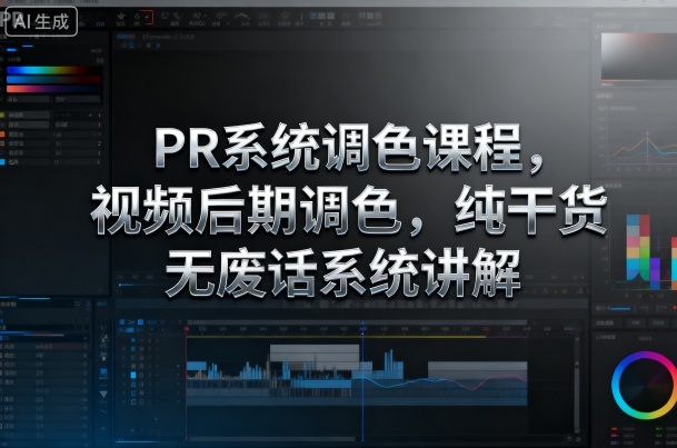 PR系统调色课程，视频后期调色，纯干货无废话系统讲解-云网创