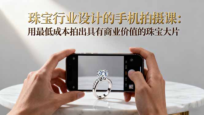 珠宝行业设计的手机拍摄课：用最低成本拍出具有商业价值的珠宝大片！-云网创