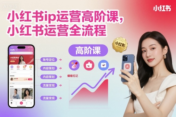 小红书ip运营高阶课,小红书运营全流程