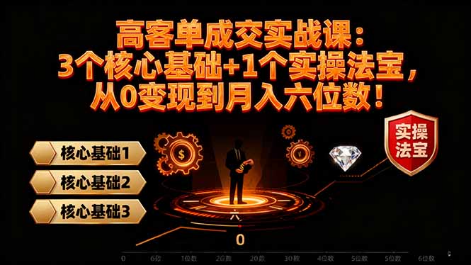 高 客单成交实战课：3个核心基础+1个实操法宝，从0变现到月入六位数！-云网创