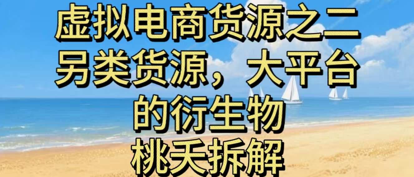 虚拟电商之二—另类的货源，大平台的衍生物-云网创