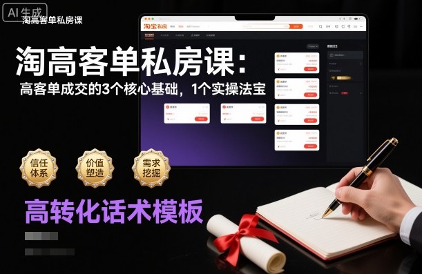 淘高客单私房课：高客单成交的3个核心基础，1个实操法宝-云网创