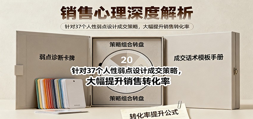 销售心理深度解析：针对37个人性弱点设计成交策略，大幅提升销售转化率！-云网创
