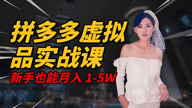 2025 拼多多虚拟品系统实战课，轻资产项目，可矩阵开工作室，新手也能…-云网创