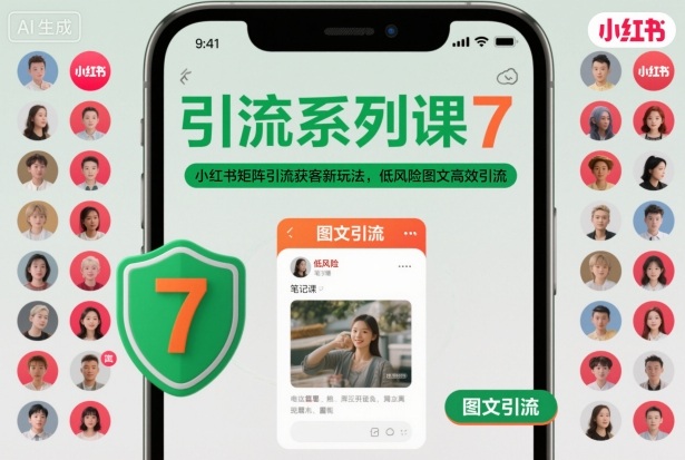 引流系列课7，小红书矩阵引流获客新玩法，低风险图文高效引流-云网创