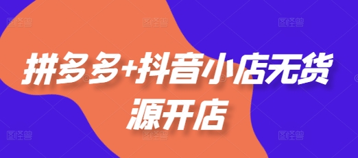 拼多多+抖音小店无货源开店，包括：选品、运营、基础、付费推广、爆款案例等(更新25年11月)-云网创
