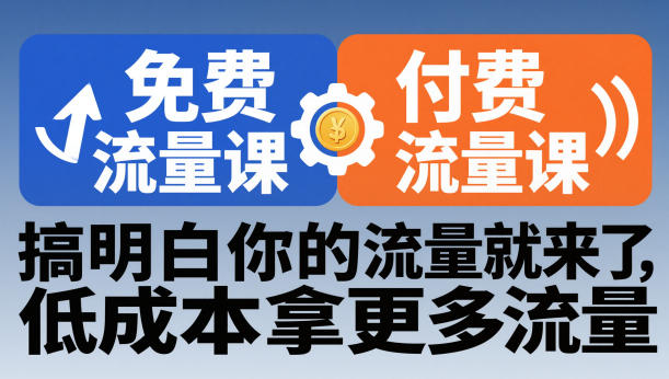 拼多多免费流量课+付费流量课，搞明白你的流量就来了，低成本拿更多流量-云网创