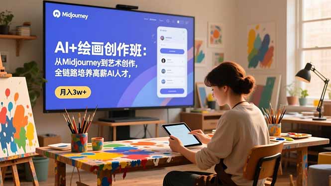 AI+绘画创作班：从Midjourney到艺术创作，全链路培养高薪AI人才，月入3w+-云网创