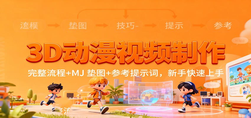 3D动漫视频制作，完整流程+MJ 垫图+参考提示词，新手快速上手-云网创