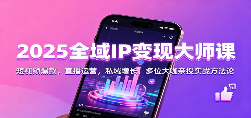 2025全域IP变现大师课：短视频爆款，直播运营，私域增长，多位大咖亲授实战方法论-云网创