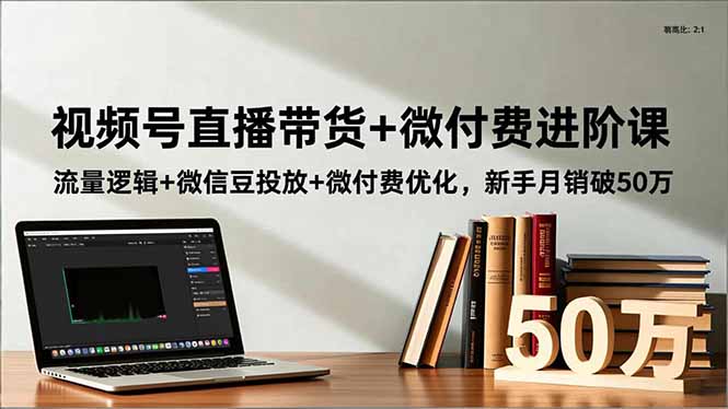 视频号直播带货+微付费进阶课：流量逻辑+微信豆投放+微付费优化，新手月销破50万-云网创