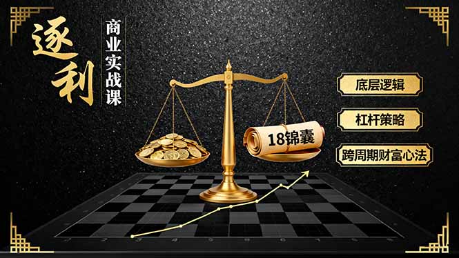 《逐 利》商业实战课，底层逻辑、杠杆策略、18锦囊，跨周期财富心法(更新-云网创