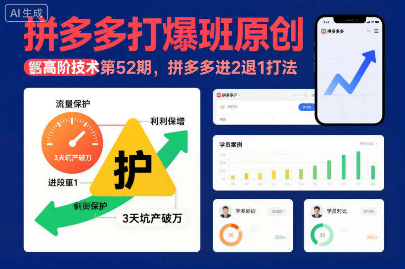 拼多多打爆班原创高阶技术第52期，拼多多进2退1打法-云网创
