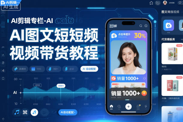 AI剪辑专栏-AI图文短视频带货教程-云网创