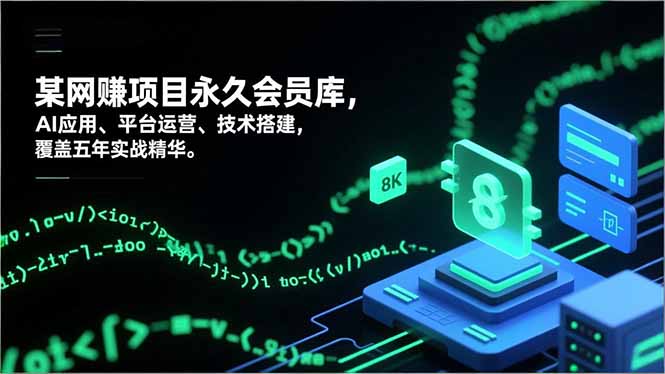 网赚项目永久会员库，AI应用、平台运营、技术搭建，覆盖五年实战精华-云网创