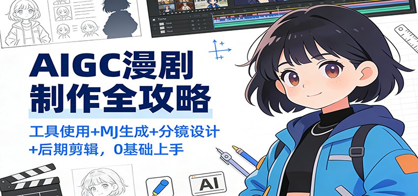 AIGC漫剧制作全攻略：工具使用+MJ生成+分镜设计+后期剪辑，0基础上手-云网创