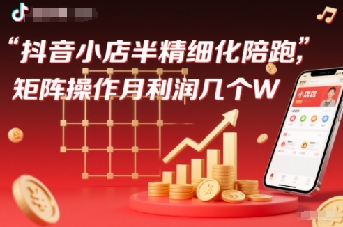 抖店半精细化铺货【1期+2期】，抖音小店半精细化陪跑，矩阵操作月利润几个W(更新12月)-云网创