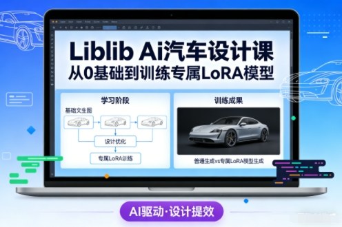 Liblib Ai汽车设计课，从0基础文生图，到教你训练专属设计和风格LoRA模型-云网创