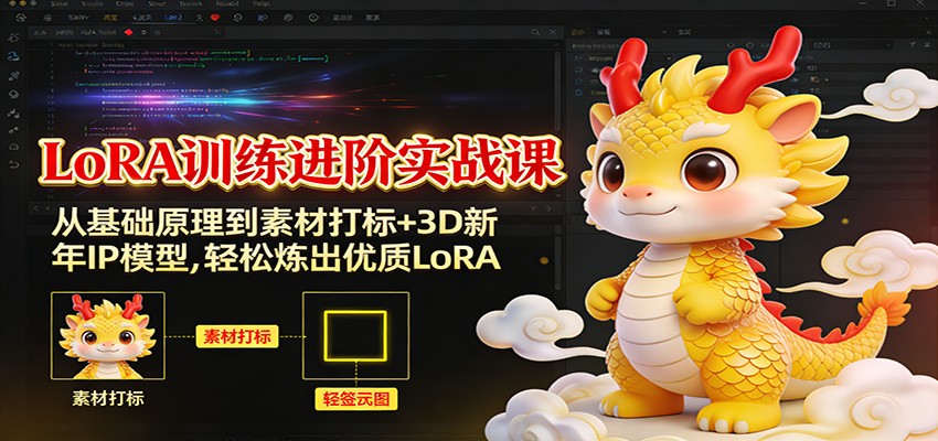 LoRA训练进阶实战课：从基础原理到素材打标+3D新年IP模型，轻松炼出优质LoRA-云网创