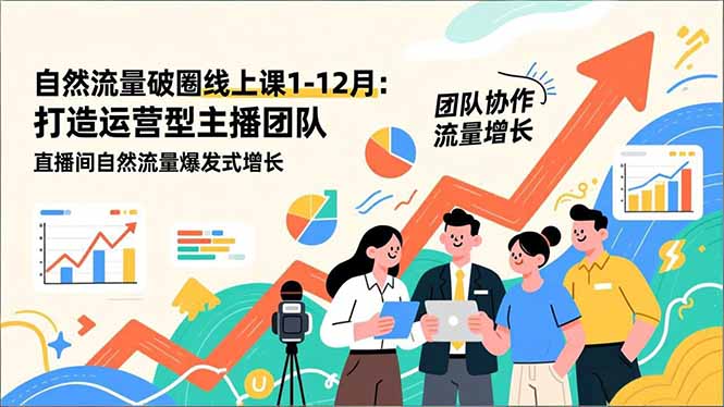 自然流量破圈线上课25年1-12月-更新：打造运营型主播团队 直播间自然流量爆发式增长-云网创