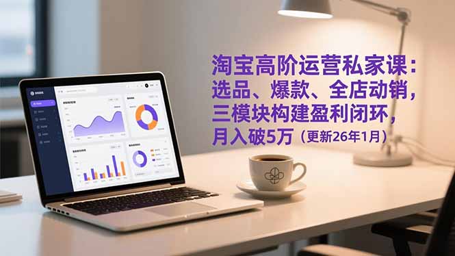 淘宝高阶运营私家课：选品、爆款、全店动销，三模块构建盈利闭环，月入破5万(更新26年1月-云网创